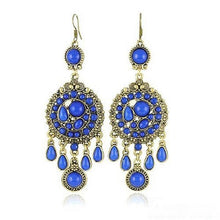 Load image into Gallery viewer, Ethnic Colorful Stone Big Gypsy Drop Fashion Bohemian Vintage Earrings - hiblings
