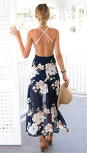 Load image into Gallery viewer, Lace-paneled Chiffon Backless V-neck Harness Dress