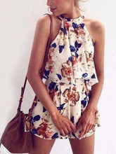 Load image into Gallery viewer, Halter Strapless Sleeveless Printed One-piece Culottes Dress