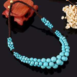 Bohemia Pendants Ethnic Handmade Colorful Rope Chain Beaded Choker Necklace