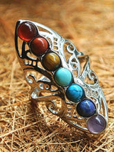 Load image into Gallery viewer, 7 Chakra Healing Hollow Thumb Reiki Adjustable Ring