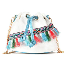 Load image into Gallery viewer, Boho Women Bucket Canvas Retro Embroidery Pom Mini Shoulder Bags