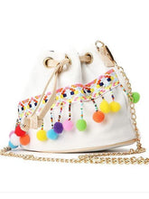 Load image into Gallery viewer, Boho Women Bucket Canvas Retro Embroidery Pom Mini Shoulder Bags