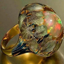 Load image into Gallery viewer, Flower Stone Opal Anel Exaggerated Personality Fabulous Anillos Ring