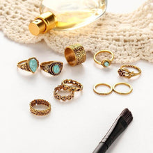 Load image into Gallery viewer, Creative 10PCS Set Simple Vintage Metal Geometric Ring