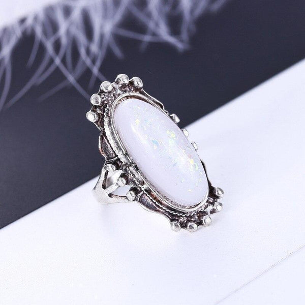 8PCS Women Vintage Retro Color Rings