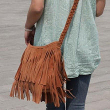Load image into Gallery viewer, Fashion Boho Women Suede Weave Tassel Shoulder Bag
