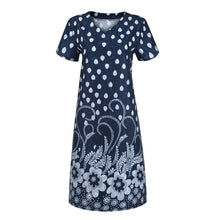 Load image into Gallery viewer, Summer Dot Floral Print V-Neck Short Sleeves Midi Dress